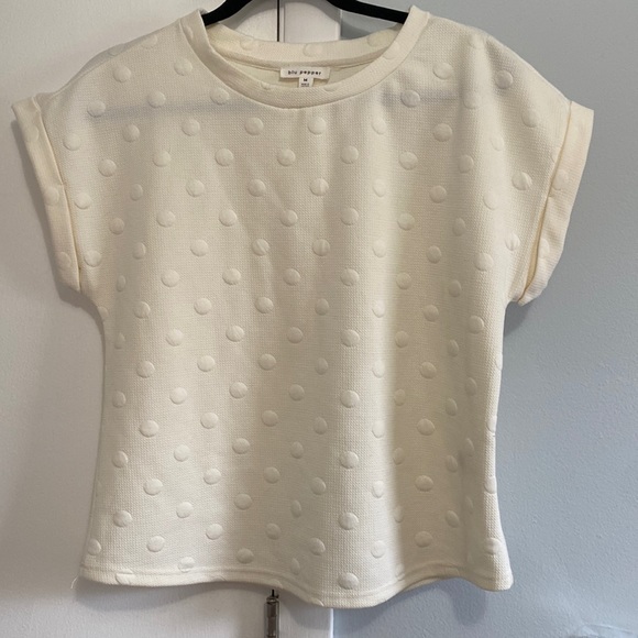 White/cream structured shirt. Size medium - Picture 1 of 4